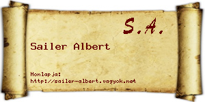 Sailer Albert névjegykártya
